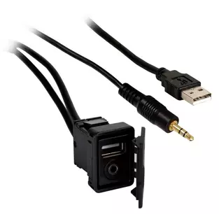 Axxess AXUSB35-SKT: 3.5 MM Single Water Resistant USB Panel Mount / Extension