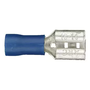 Install Bay BQDF-205: .205" 16 - 14 GA Blue Female Quick Disconnects