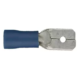 Install Bay BQDM-250: .250" 16 - 14 GA Blue Male Quick Disconnects