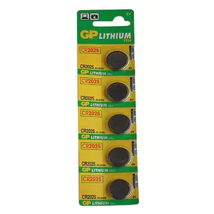 GP CR-2025: 5 Pieces 3 V Lithium Cell Batteries