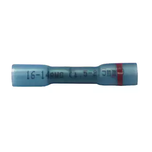 Install Bay HS-BB2RB: 16 - 14 - 22 - 16 GA Blue Heat Shrink Butt Connectors