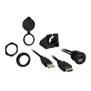 Install Bay IBR73: 3 FT Single HDMI USB Dash & Panel Mount / Extension