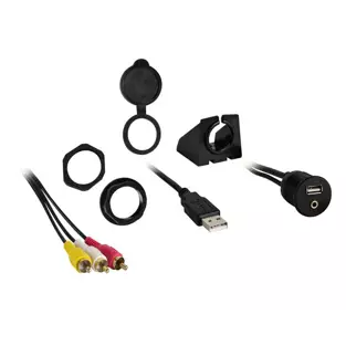 Install Bay IBR75: 6.5 FT 3.5 MM Single USB - RCA Dash & Panel Mount / Extension