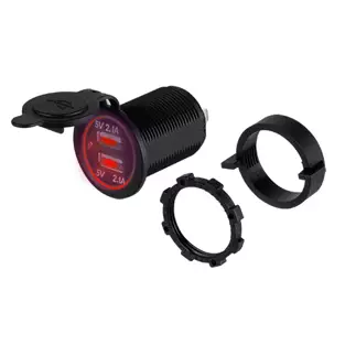 Install Bay IBR85: 2.1 A Dual Red Illumination USB Charging Dash / Panel Mount