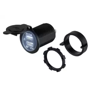 Install Bay IBR86: 2.1 A Dual White Illumination USB Charging Dash / Panel Mount