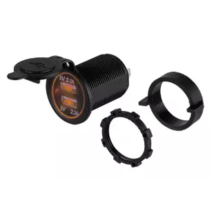 Install Bay IBR89: 2.1 A Dual Orange Illumination USB Charging Dash / Panel Mount