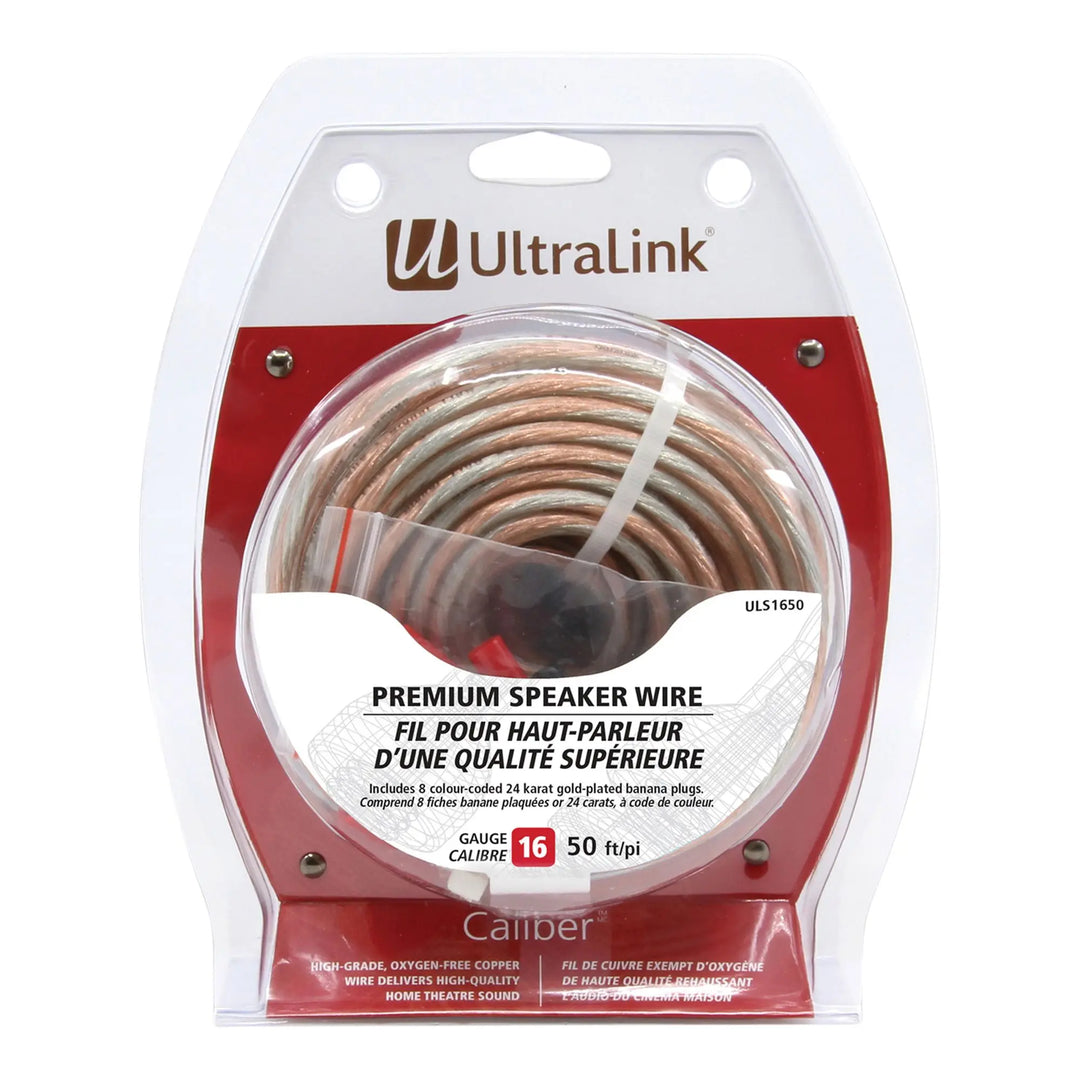 Ultralink ULS1650: 16 AWG 15 m / 50 FT Pre-Terminated Speaker Wire
