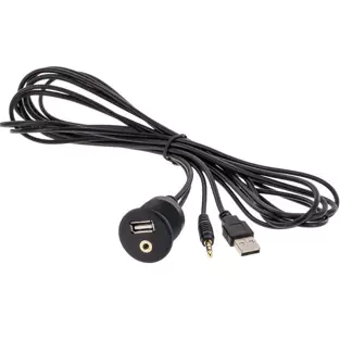 Accele USB35R: 3.5 MM Single Waterproof Cover USB Panel Mount / Extension