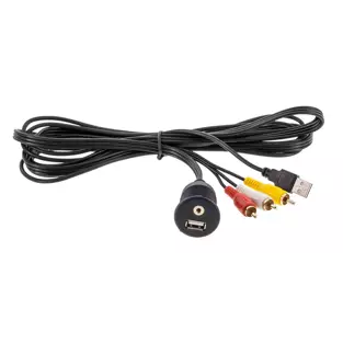 Accele USB35RCA: 2 / 3.5 MM Single USB - RCA Panel Mount / Extension