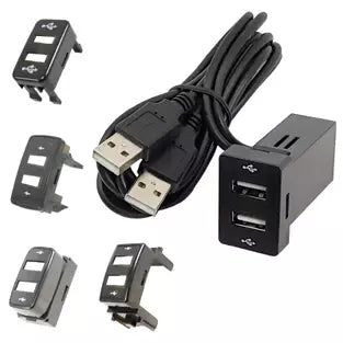 Accele USBDKIT: Dual OE Style Bezels USB Panel Mount / Extension