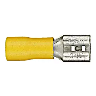 Install Bay YQDF-250: .250" 12 - 10 GA Yellow Female Quick Disconnects