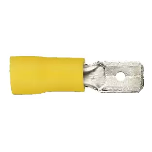 Install Bay YQDM-250: .250" 12 - 10 GA Yellow Male Quick Disconnects