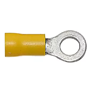 Install Bay YR14: 1 / 4" 12 - 10 GA Yellow Vinyl Insulated Ring Terminals