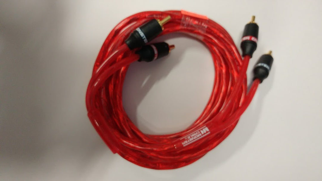 002 Red: Male - Male 10 FT Red Audio RCA Plug