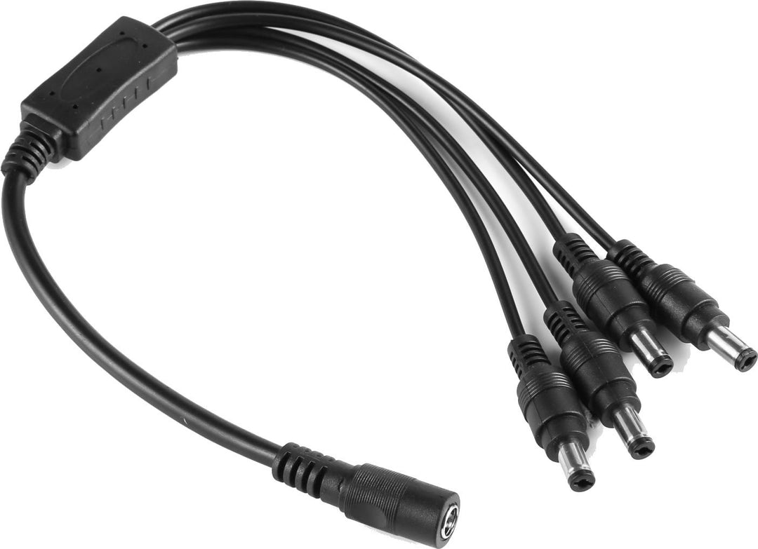 23-7004 AA:DC Female Jack To 4xMale Plug Splitter