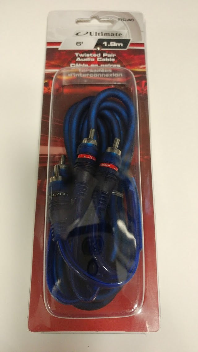 002 Bass: 2 Male - Male 6 FT RCA Plugs