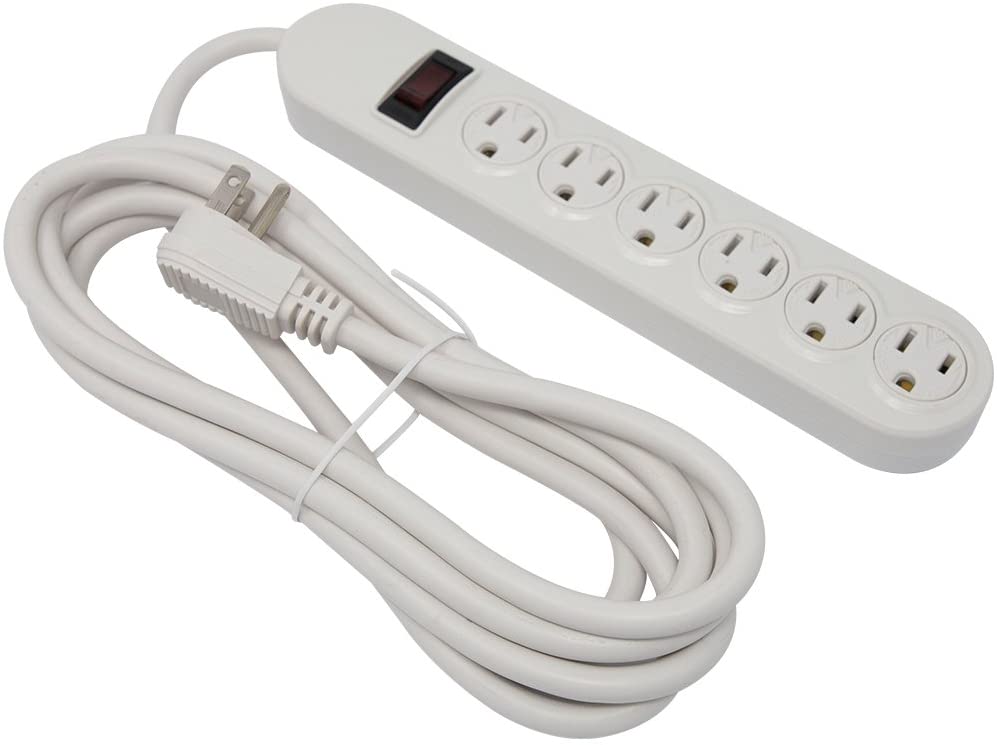 WPB-03 WIS:Power Bar W/Surge 6 Outlet 10FT Cord White