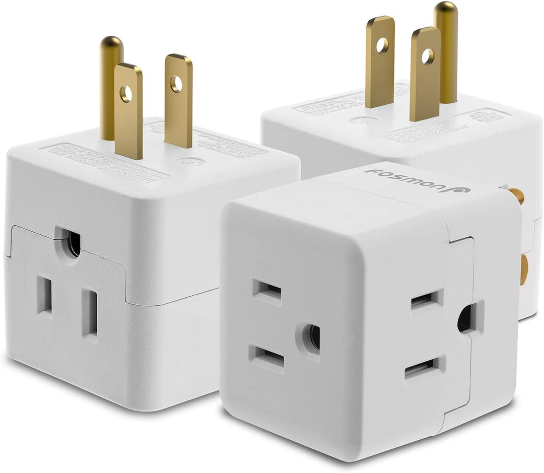 WIS TS-08: 3 Outlet 3 Pin Wall Tap White
