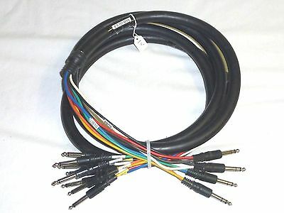 CINS-4S-8P: MultiChannel 4x1/4"Male TRS To 8x1/4"Male TS 10FT Snake Series
