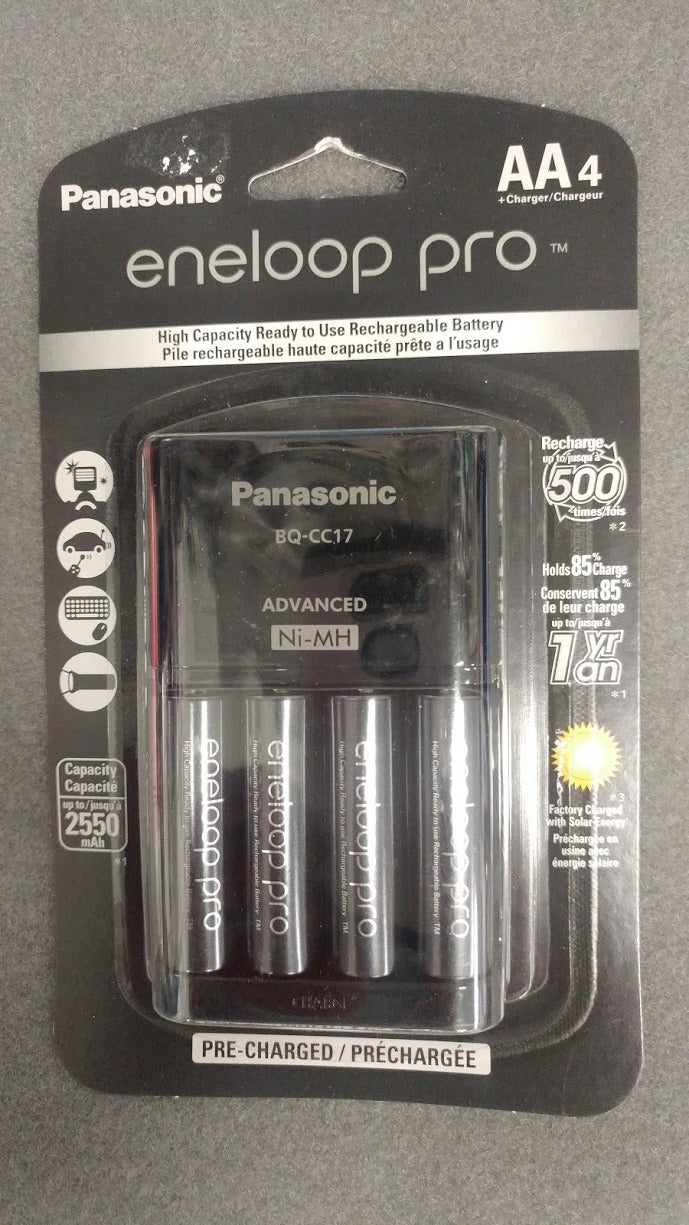 Panasonic eneloop Pro Rechargeable AA Ni-MH Batteries with Charger