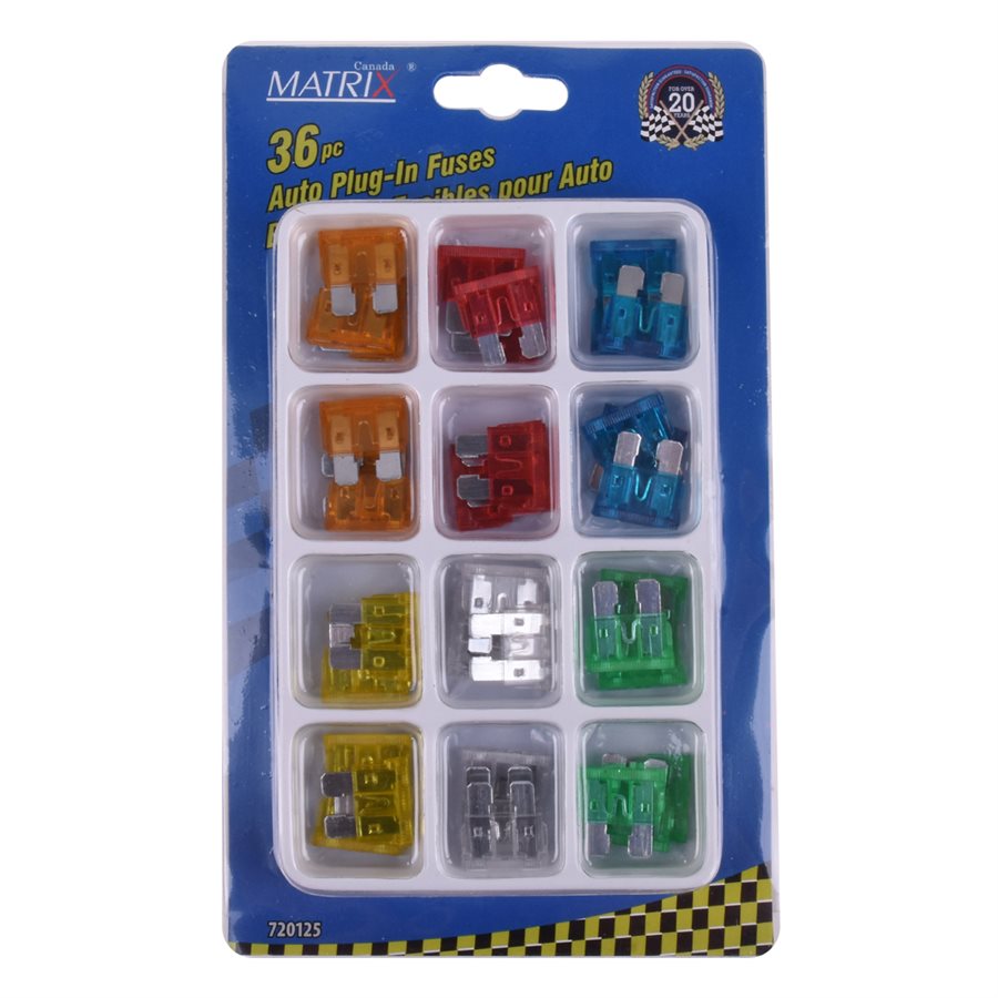 720125: 36Pc Auto Plug IN Fuses
