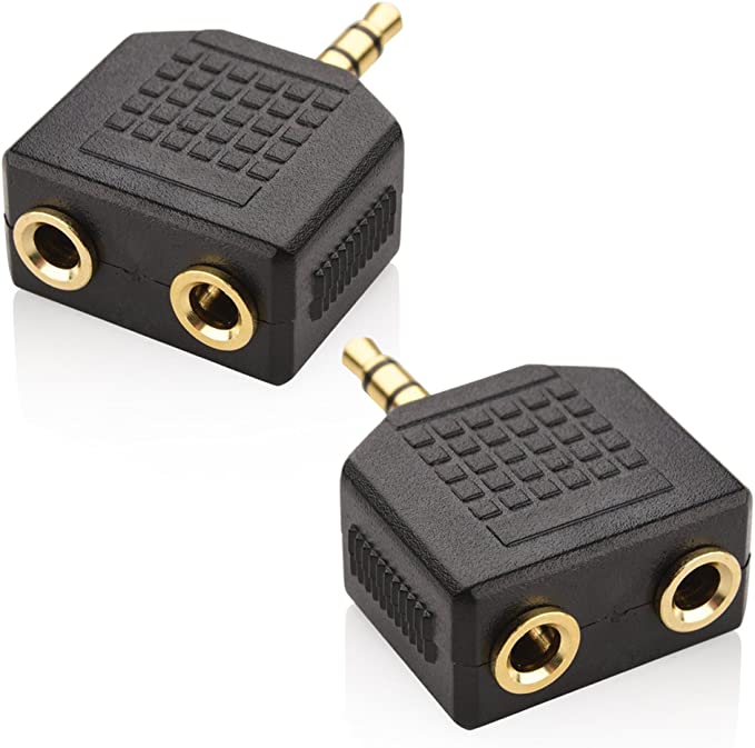 AC1054 NA:1/8" Stereo Male Plug To 2x1/8"Stereo Female Jack (ea)