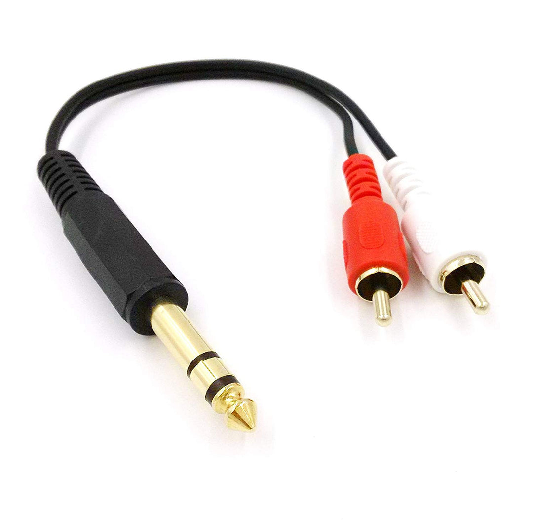 008 SPL:1/4"TRS Male To 2xRCA Male 6" Splitter