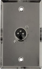 07-6072-01 :1xXLR Male Wall Plate Stainless Steel