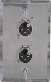 07-6072-02 :2xXLR Male Wall Plate Stainless Steel