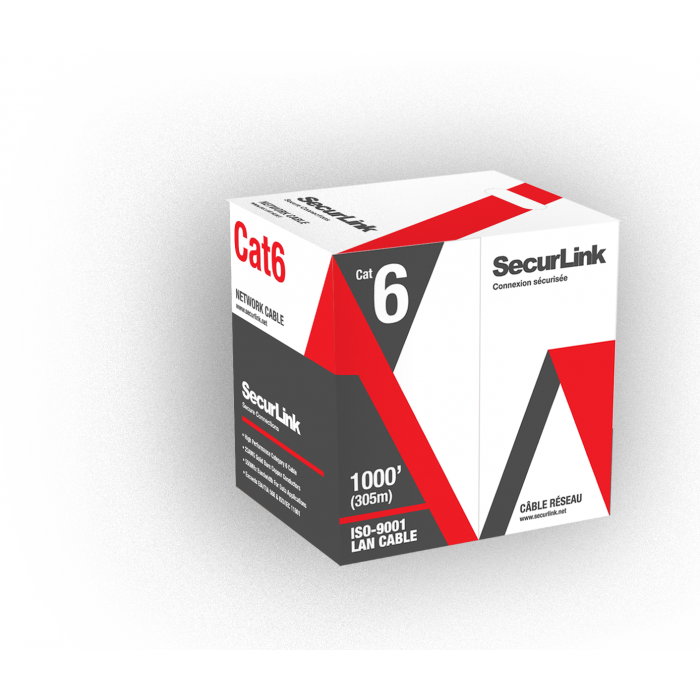 SECURE LINK CAT6-1000 :Cat6 Cable Box 1000 FT