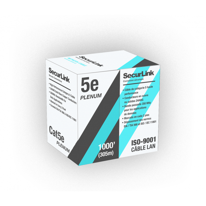 CAT5 SEC:Cat5 Cable Box 1000FT Plenum