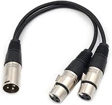 XLR MALE TO 2xXLR FEMALE 1FT