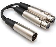 16-7234-05 AA:XLR Male To 2xXLR Female Cable 1FT