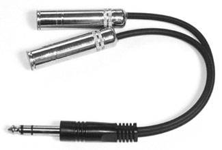 007 RAP:1/4"male TRS To 2x1/4"Female TRS 6"
