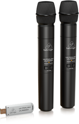 ULM-202: 2.4 GHz Wireless System with 2 Handheld Microphones USB Receiver