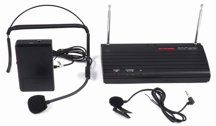 WMA-202L: Accusonic Lapel/ Headset Wireless Microphone with Body pack