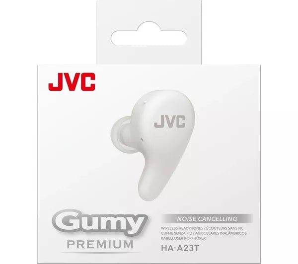 JVC HA-A23T-W: White Gumy Wireless Noise Cancelling Earbuds