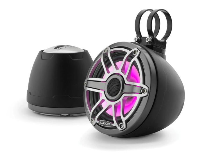 JL Audio JLM6650VEXMB-S-GMTII: 6.5" M6- / VEX-Series LED RGB Gun Metal Titanium Sport Enclosed Coaxial Speaker System