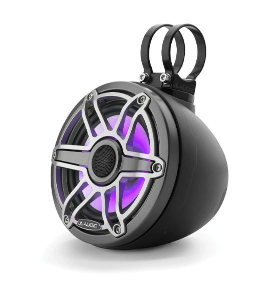JL Audio JLM6650VEXMB-S-GMTII: 6.5" M6- / VEX-Series LED RGB Gun Metal Titanium Sport Enclosed Coaxial Speaker System