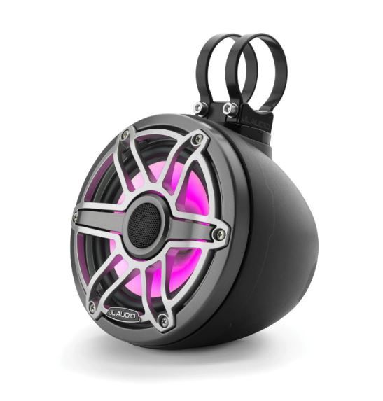 JL Audio JLM6650VEXMB-S-GMTII: 6.5" M6- / VEX-Series LED RGB Gun Metal Titanium Sport Enclosed Coaxial Speaker System