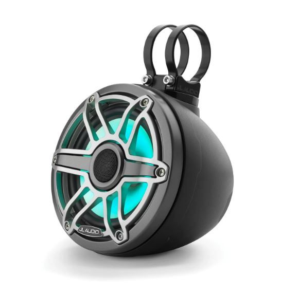 JL Audio JLM6650VEXMB-S-GMTII: 6.5" M6- / VEX-Series LED RGB Gun Metal Titanium Sport Enclosed Coaxial Speaker System