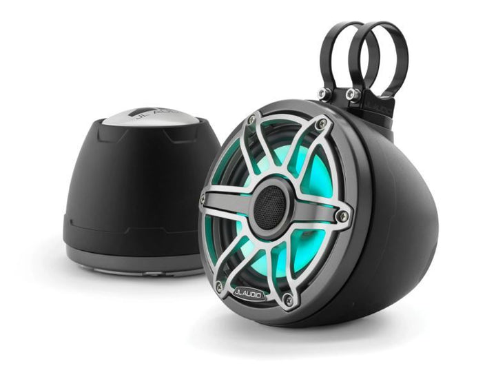 JL Audio JLM6650VEXMB-S-GMTII: 6.5" M6- / VEX-Series LED RGB Gun Metal Titanium Sport Enclosed Coaxial Speaker System