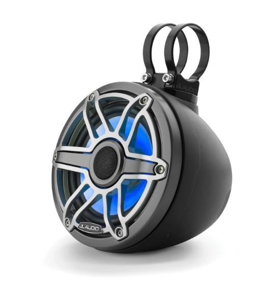 JL Audio JLM6650VEXMB-S-GMTII: 6.5" M6- / VEX-Series LED RGB Gun Metal Titanium Sport Enclosed Coaxial Speaker System