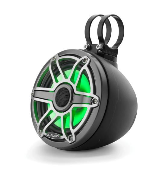 JL Audio JLM6650VEXMB-S-GMTII: 6.5" M6- / VEX-Series LED RGB Gun Metal Titanium Sport Enclosed Coaxial Speaker System