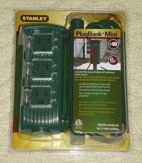 Stanley: PlugBank Mini 3-Outlet Ground Stake