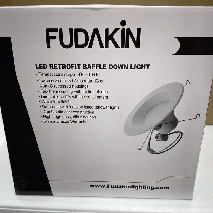 Fudakin FDL-DLB-12-06-13-5CCT-D: LED Retrofit Baffle Down Light