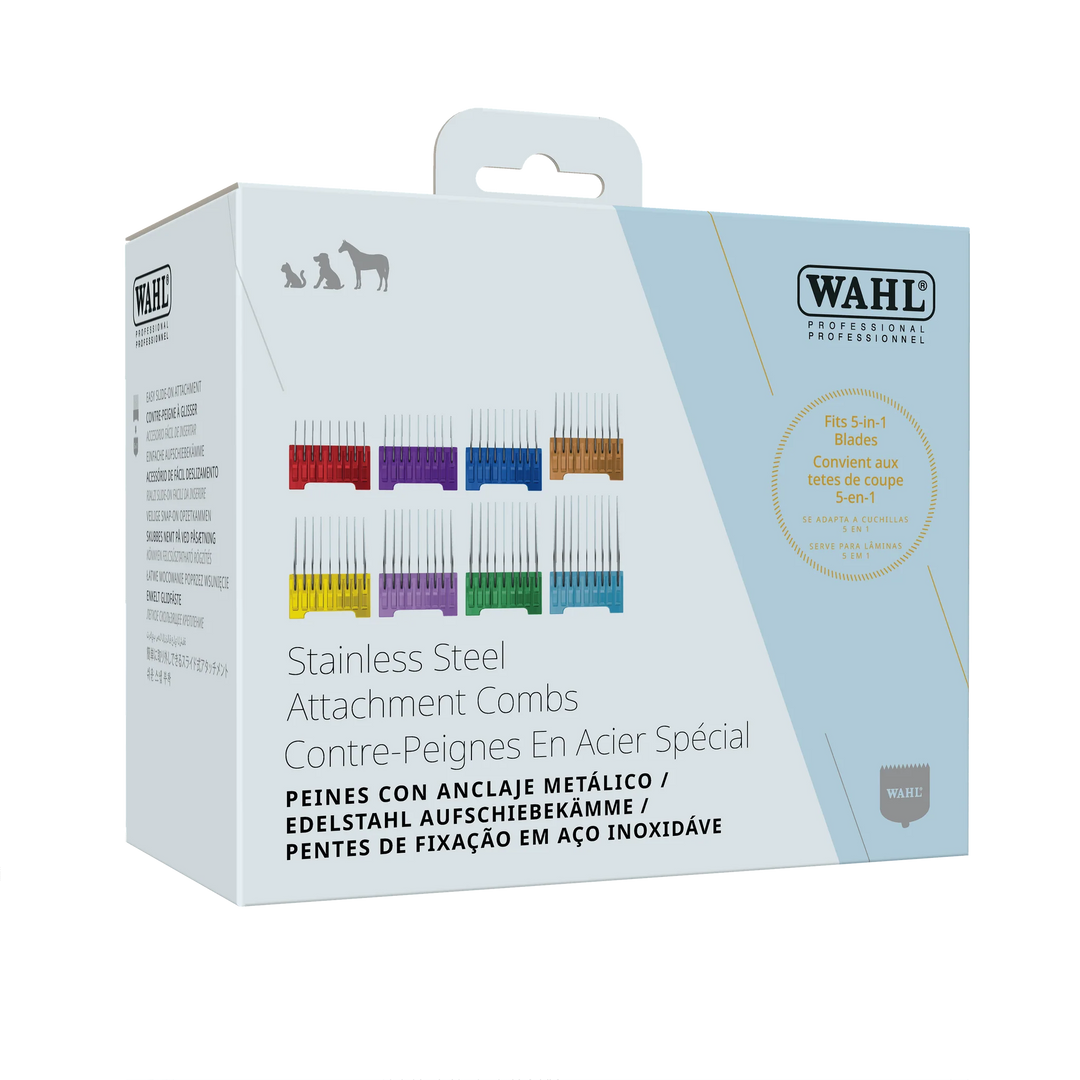 Wahl 3027903: 8 Pieces Stainless Steel Slide On Combs