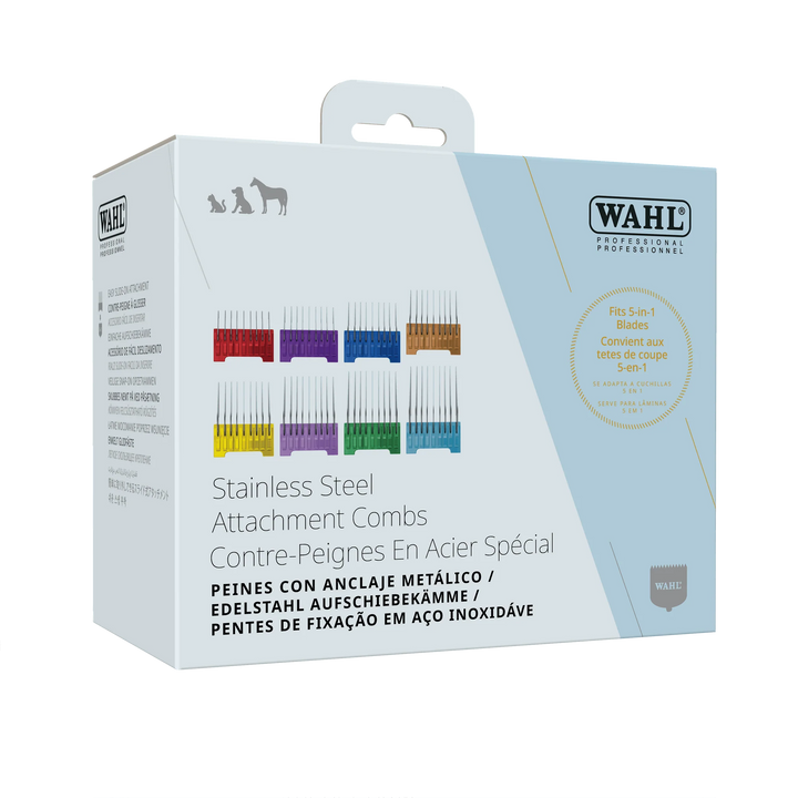 Wahl 3027903: 8 Pieces Stainless Steel Slide On Combs