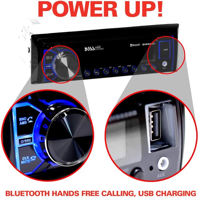Boss Audio BV6658B: 50 W x 4 Maximum Power Single-Din DVD Receiver