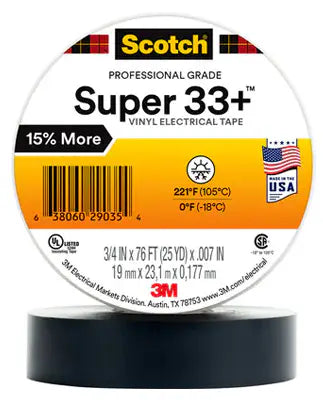 Scotch 3M-S33-75: 75 FT 22.9 M Electrical Tape